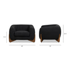 Alpine 44" Sherpa Arm Chair, Ebony