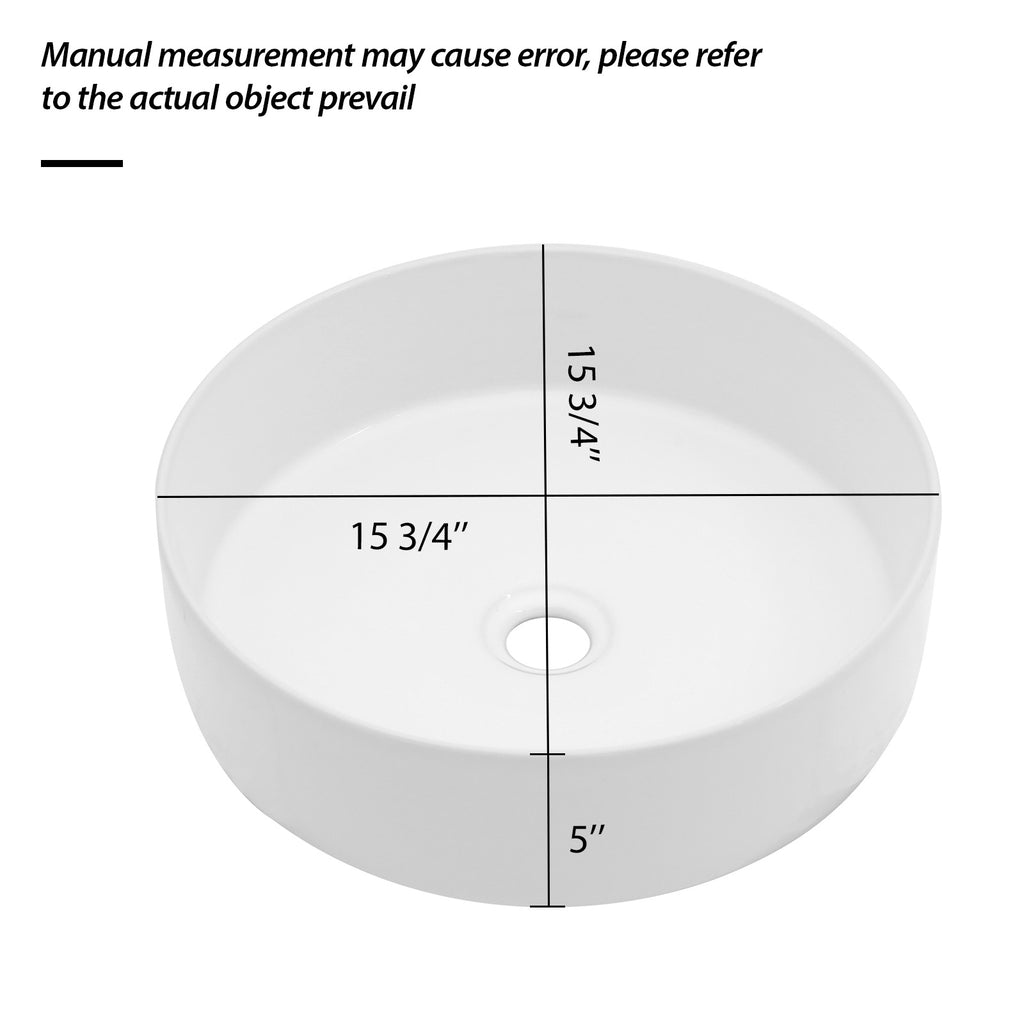 15.75"x15.75" Ceramic Vessel Sink