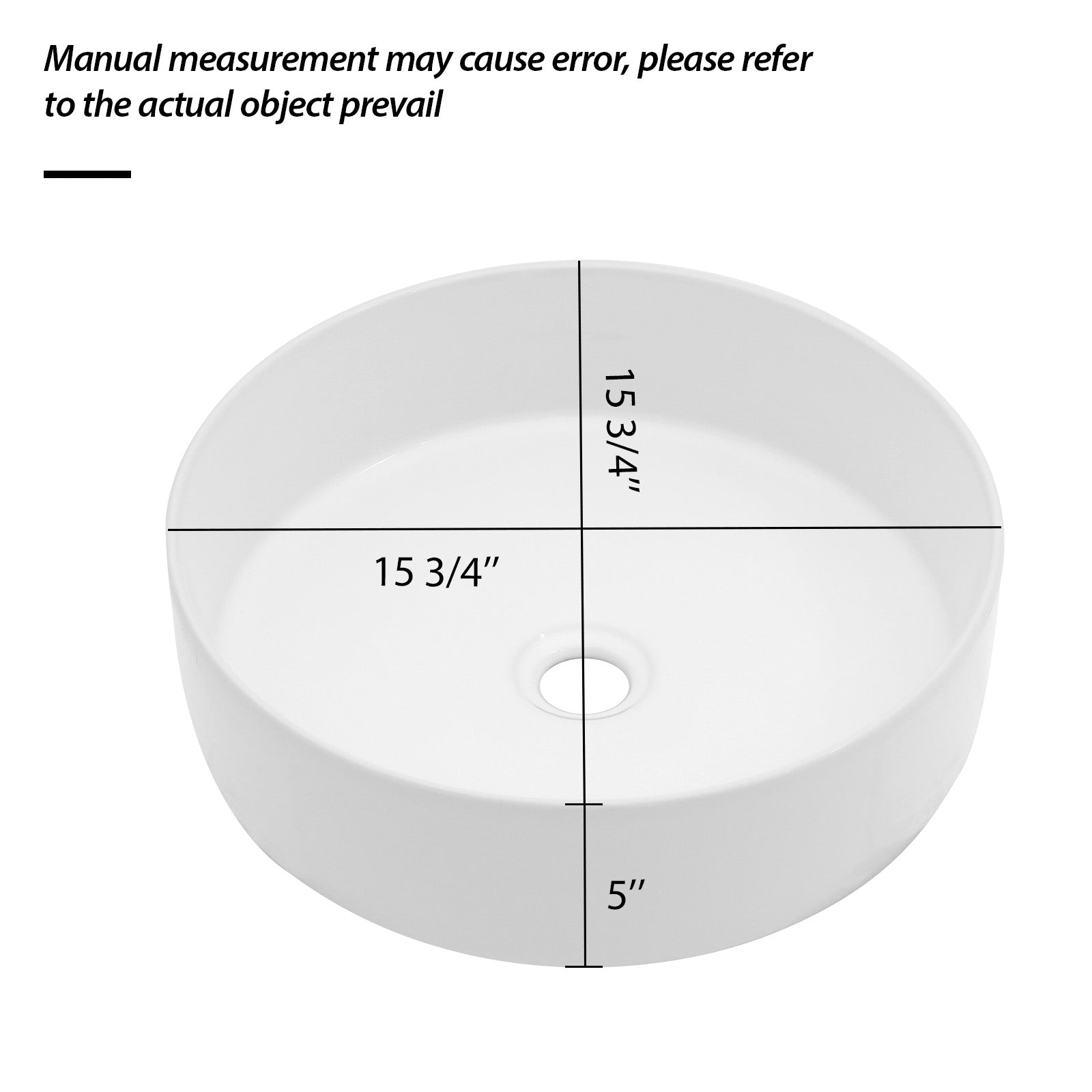 15.75"x15.75" Ceramic Vessel Sink