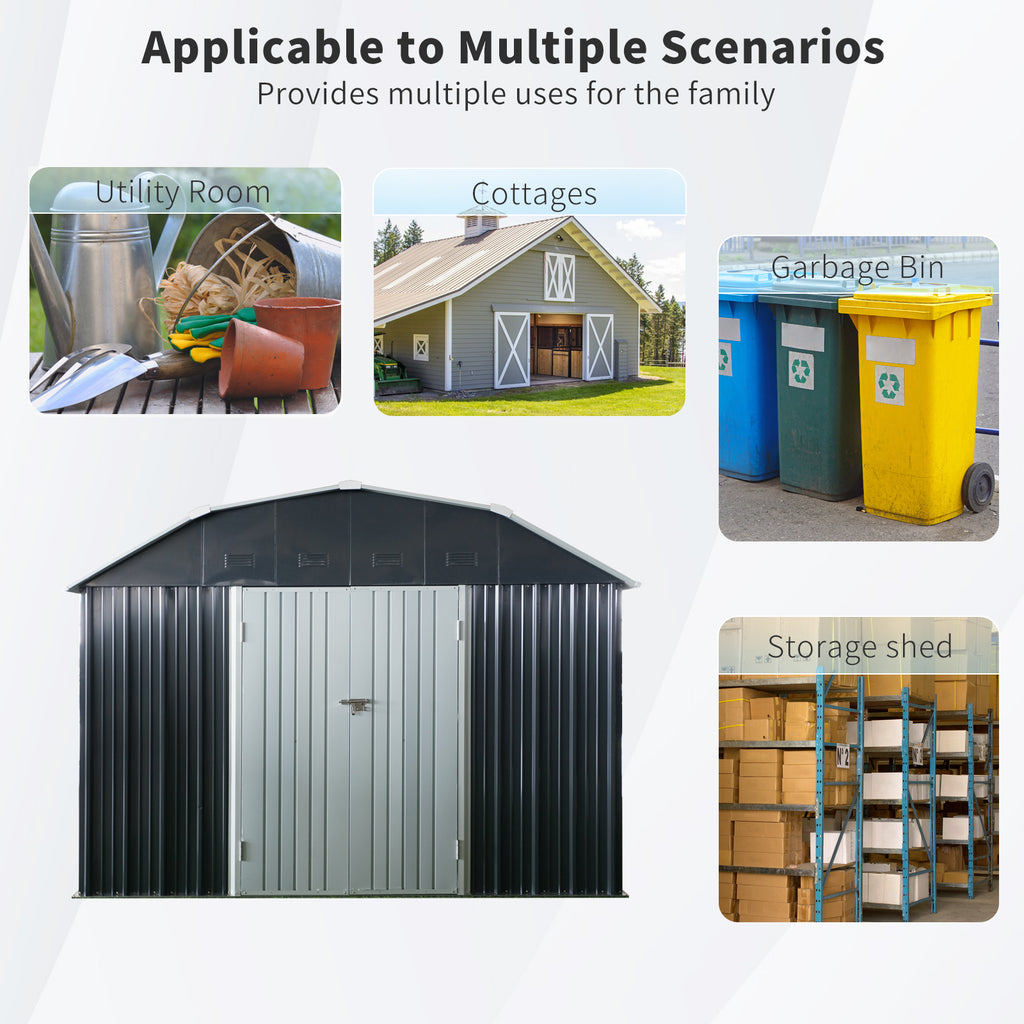 10 ft x 12 ft Outdoor Metal Storage Shed