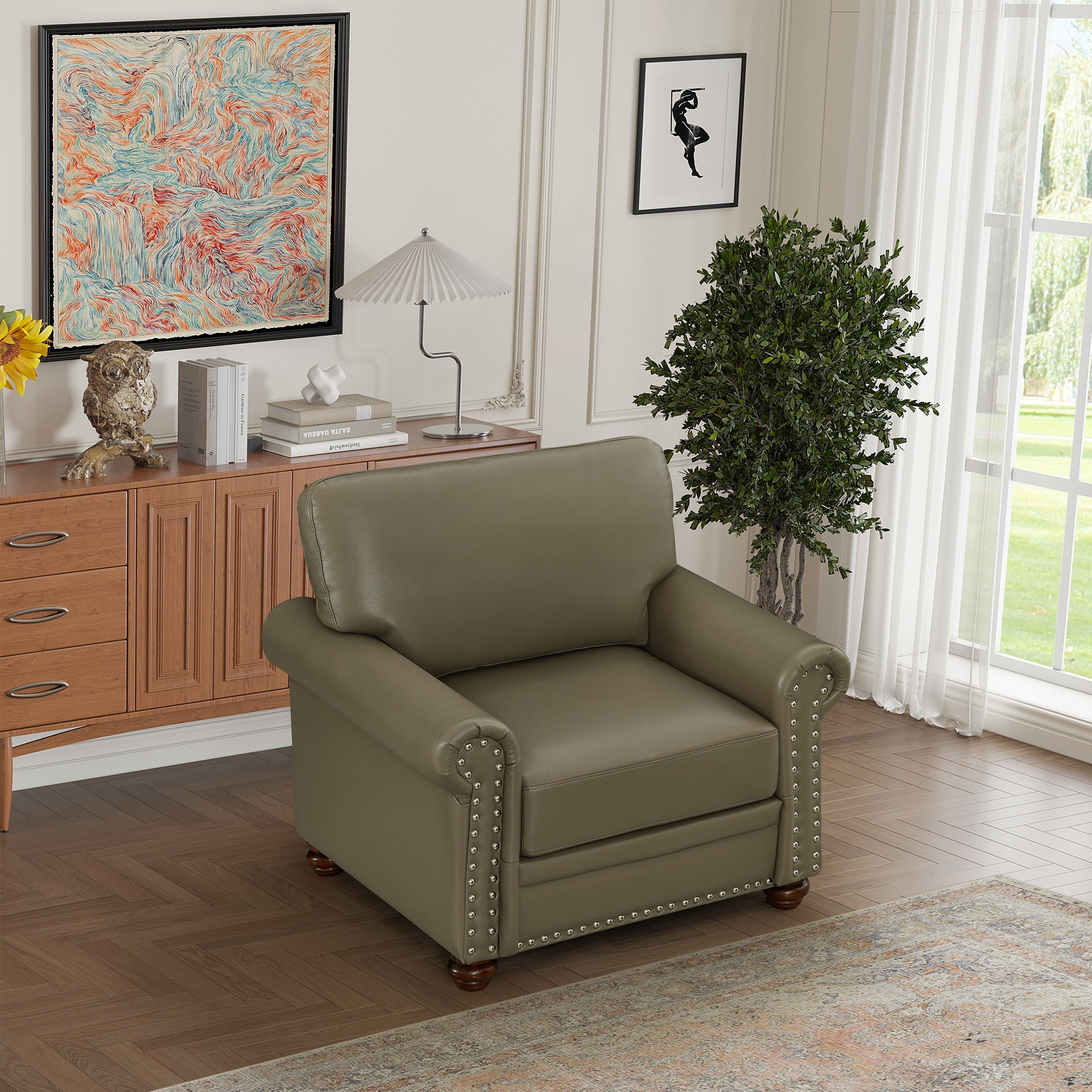 Elegant Leather Accent Chair