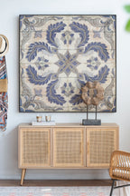 Natural Brown Media Center with Rattan Doors