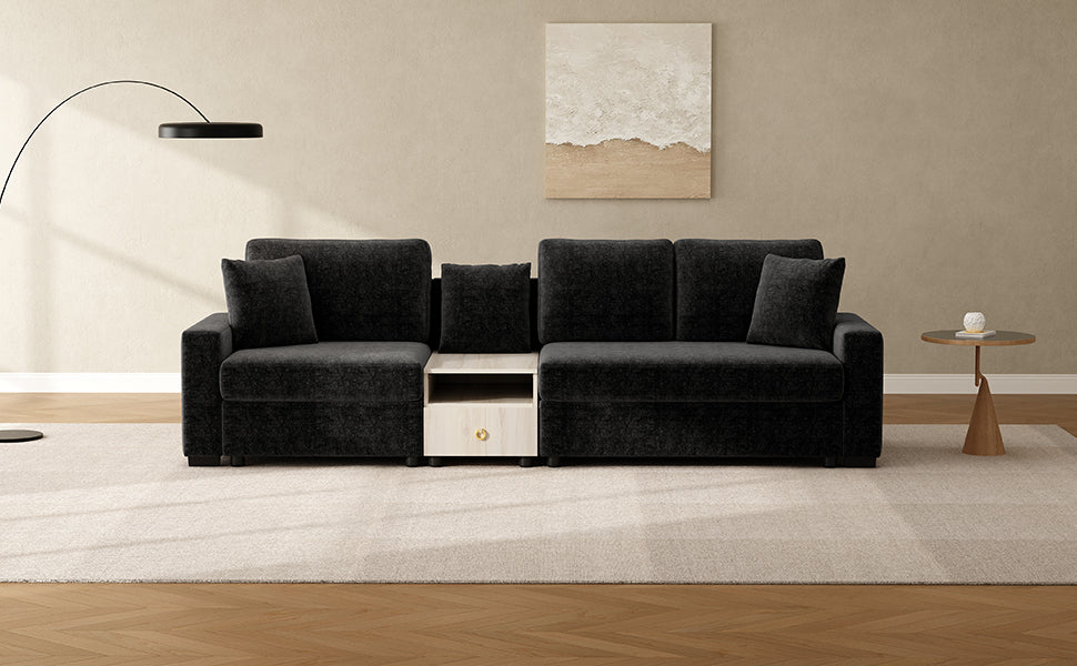 Modern Sofa Couch 111.8" Modular Sofa Upholstered 3-Seater