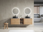 72" Wall-Mounted Bathroom Vanity With Ceramic Art Sink