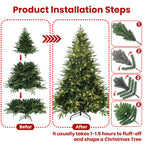 5ft Pre-Lit Artificial Christmas Tree with 300 Warm Lights