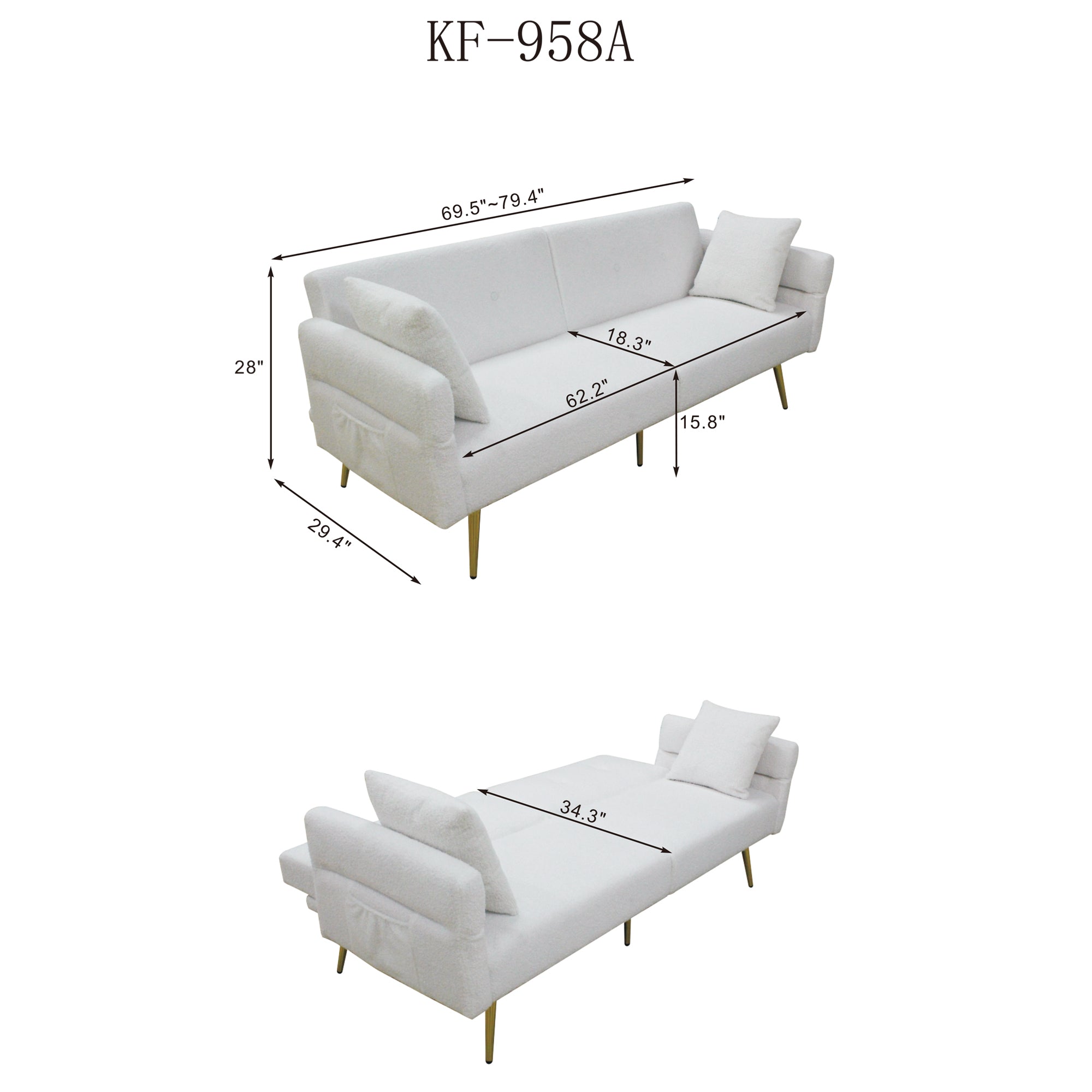 Modern Teddy Upholstered Accent Loveseat Sofa