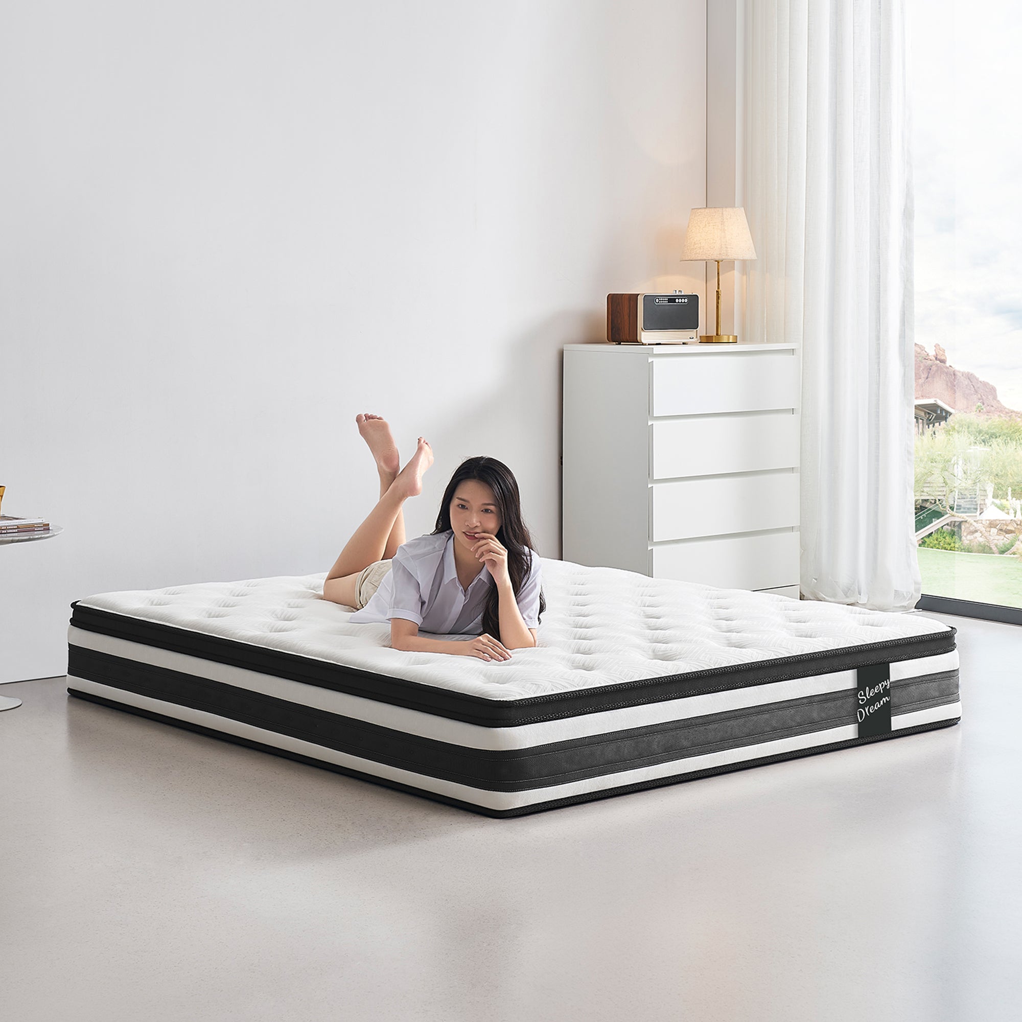 12 Inch King Size Hybrid Mattress with 7-Zoned Memory Foam and Pocket Springs