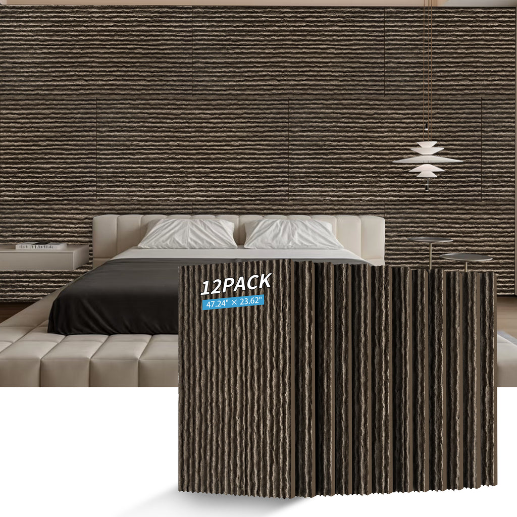 3D Faux Stone Wall Panels - 12 PCS PU Wainscoting Panel