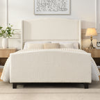Full Size Bed Frame with Upholstered Headboard
