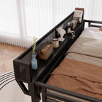 Queen Size Loft Bed with Stairs, Light, and Storage