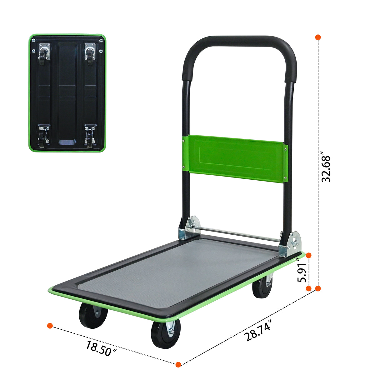 Flatbed Cart with 330lbs Heavy Duty Capacity