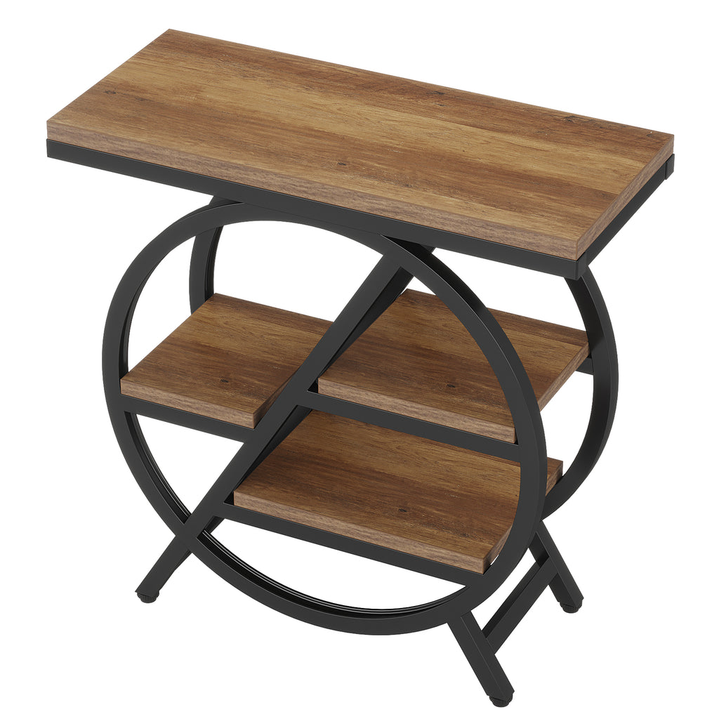 End Table Set of 2 with 3 Storage Shelves
