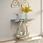 Modern Mirror Side Table - Silver