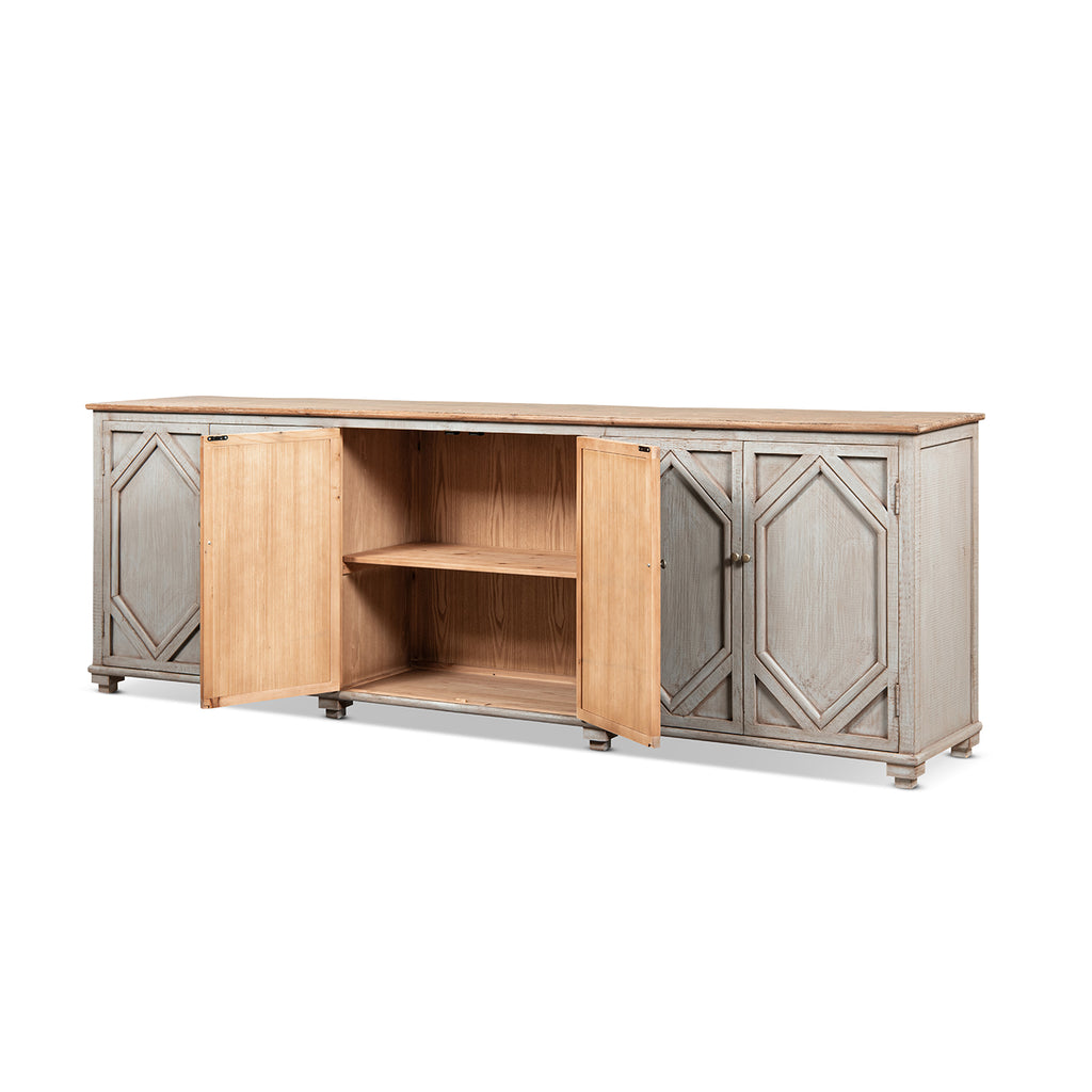 Colette 106" Extra Wide 6-Door Cabinet Sideboard Antique