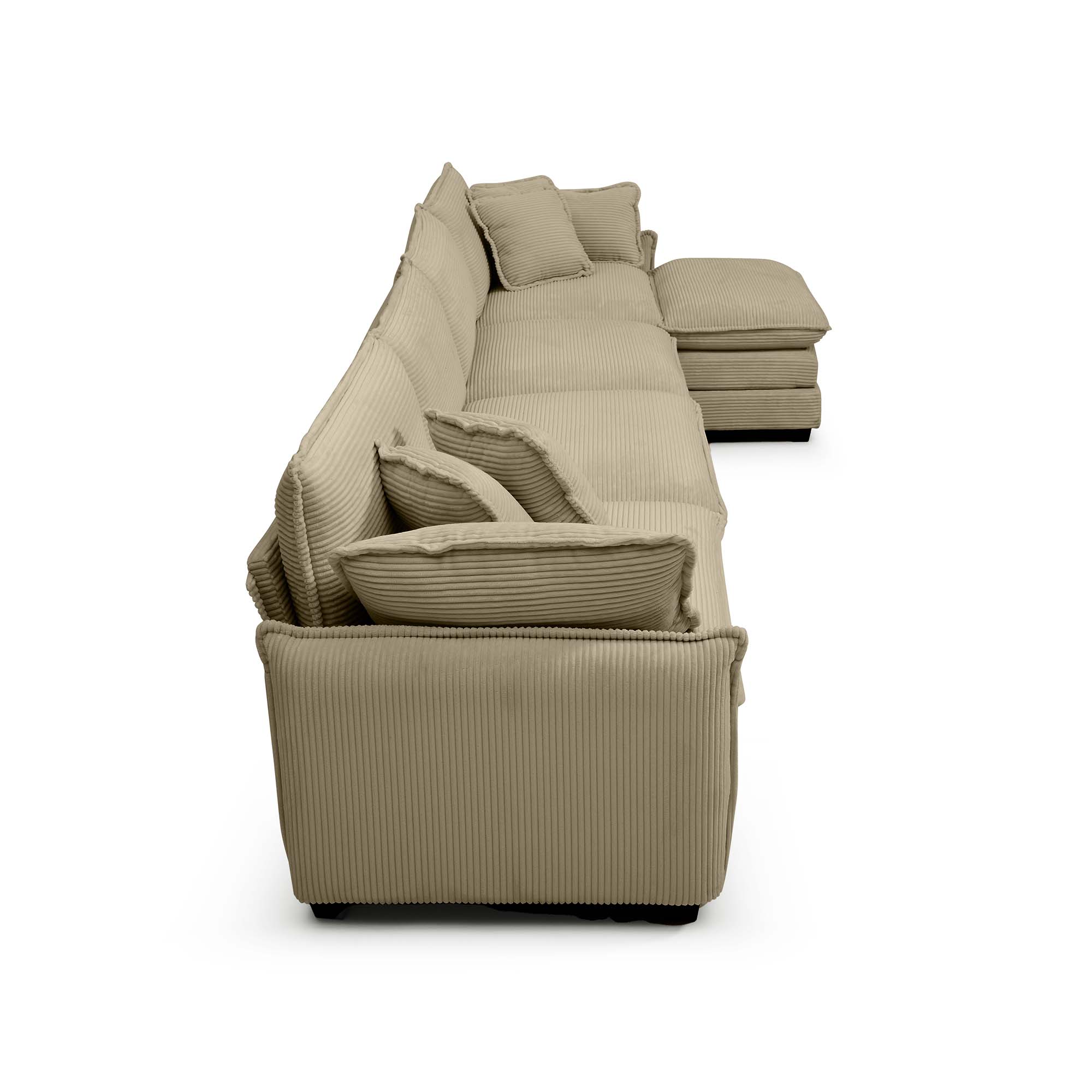Corduroy Sofa Modern Upholstered 4 Seater with Footstool