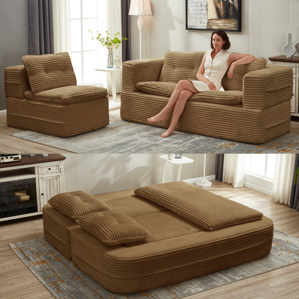 Multi Functional Sectional Sofa Bed with Chaise Lounge