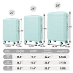 Hifine Tourist 3 Pcs Spinner Wheel Luggage Set