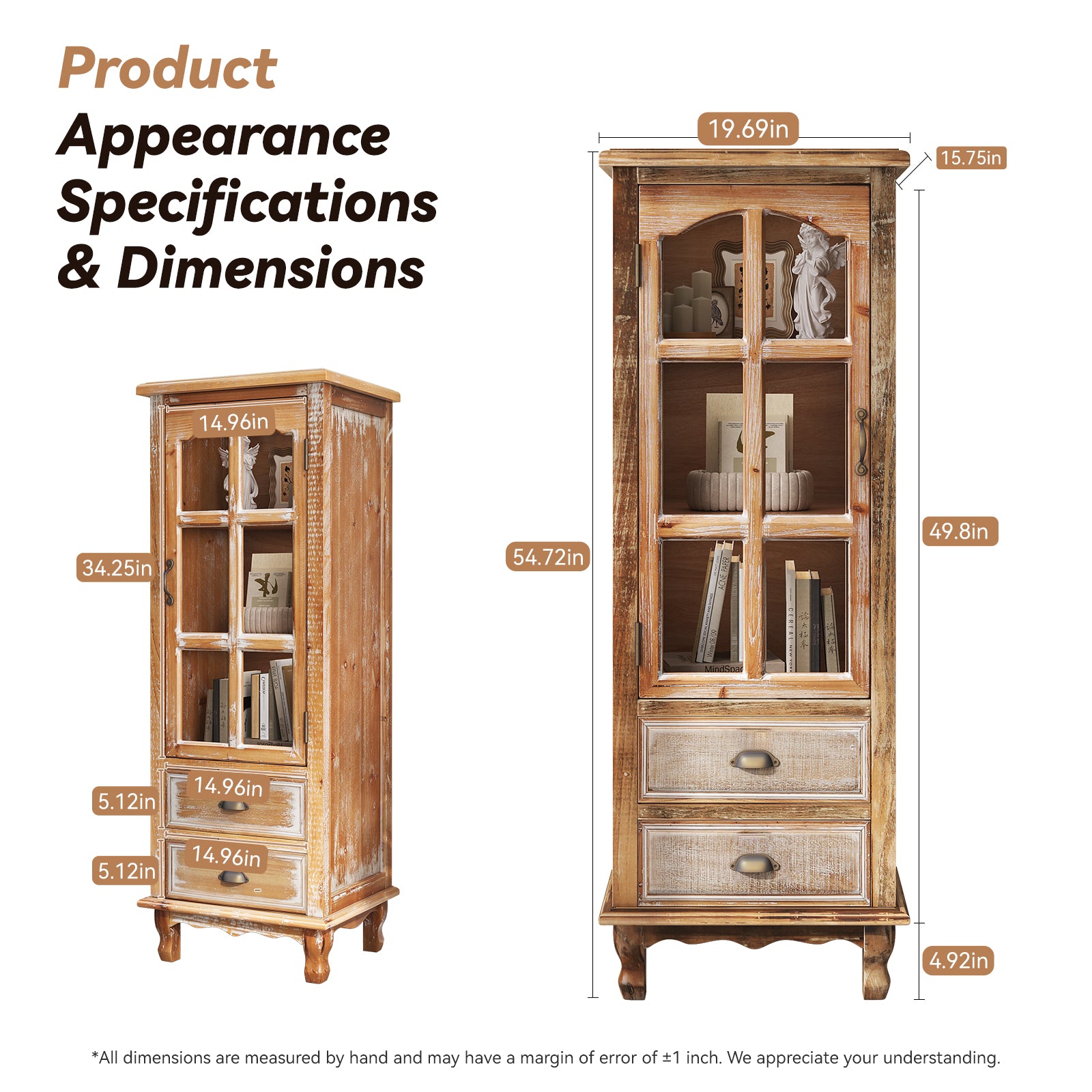 Rustic Wooden Storage Cabinet with Decorative Cutout Door