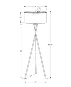 62" High Floor Lamp in Nickel Metal