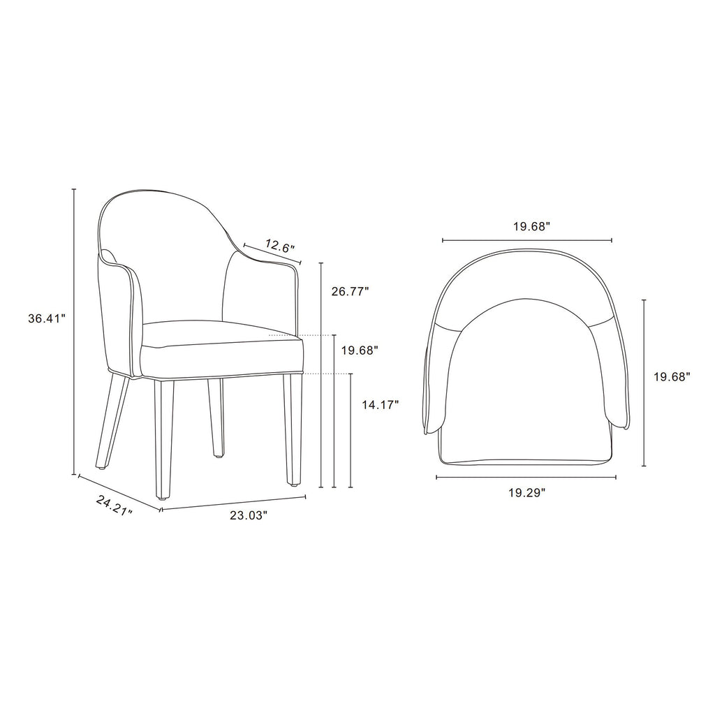 Hillman Wood Vegan Leather and Velvet Armchair