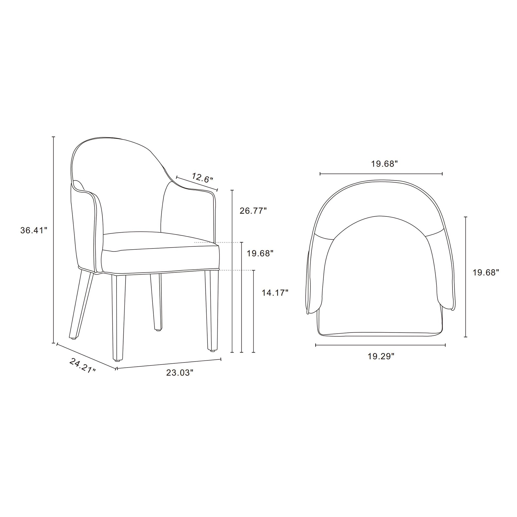 Hillman Wood Vegan Leather and Velvet Armchair