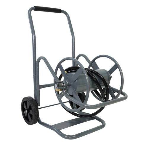 Portable 2-Wheeled Garden Hose Reel Cart, Detachable, Dark Grey