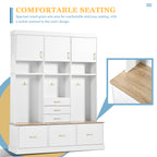U-Can 75" H Entryway Hall Tree with Bench and Storage