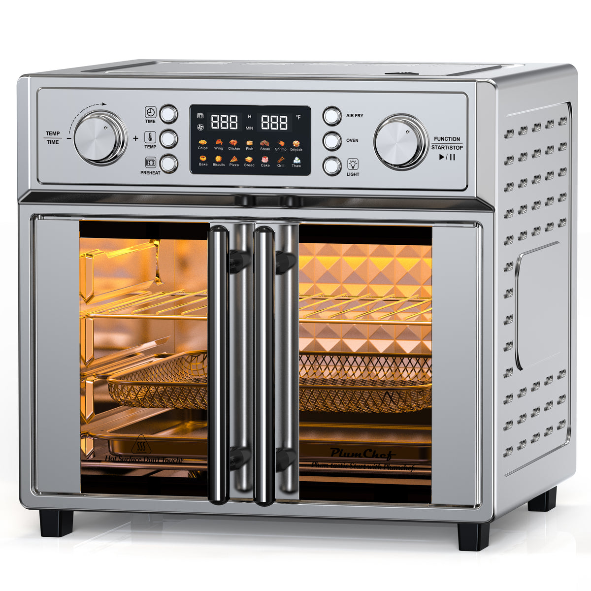 PlumChef 26QT Large Capacity French Double-Door Air Fryer Convection Toaster Oven