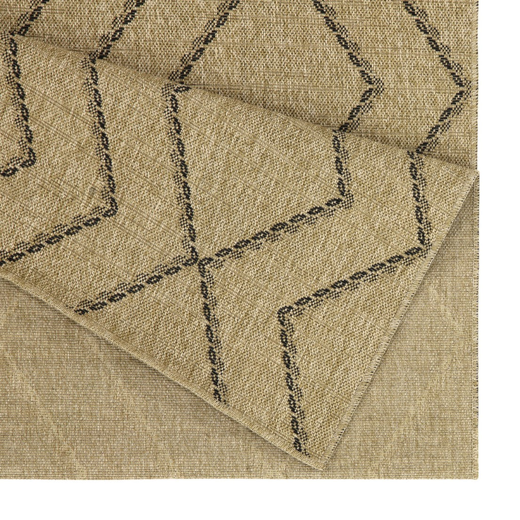 Earth GC_NTL1010 Jute/Black 5 ft. 3 in. x 7 ft. 3 in. Indoor/Outdoor Area Rug