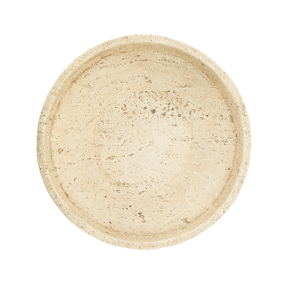 Cement Ribbed Decorative Bowl