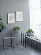 Set of 3 Gilbert Nesting Tables - Metal Plant Stand