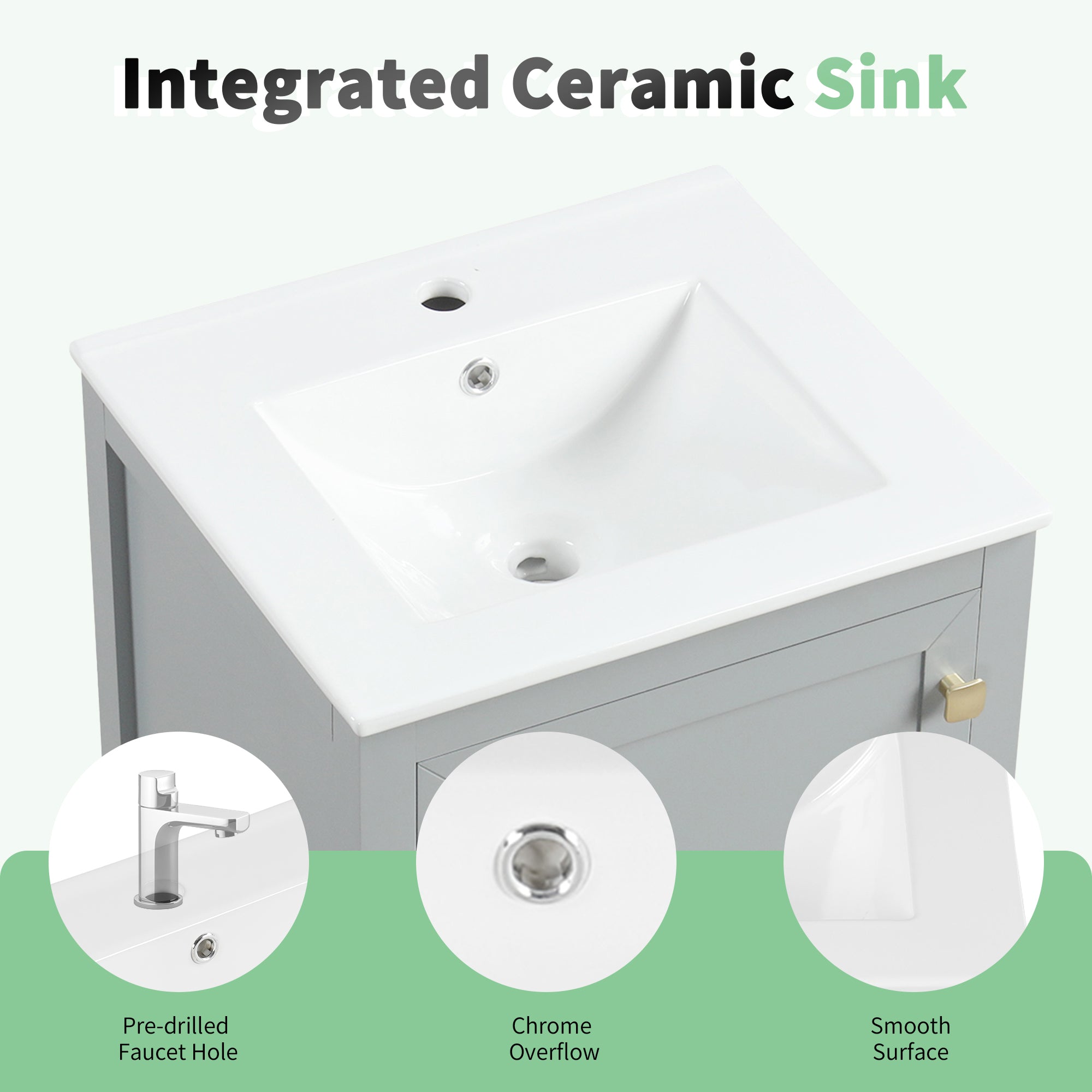 20" Bathroom Vanity with Sink and Soft Closing Door