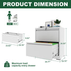 2 Drawer Lateral File Cabinet with Lock