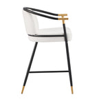 26" H Upholstered Counter Stool with Metal Frame (Set of 2) - Beige