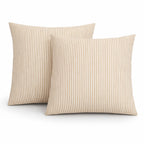 4 Pack Outdoor Pillow Covers - Beige Cabana Striped