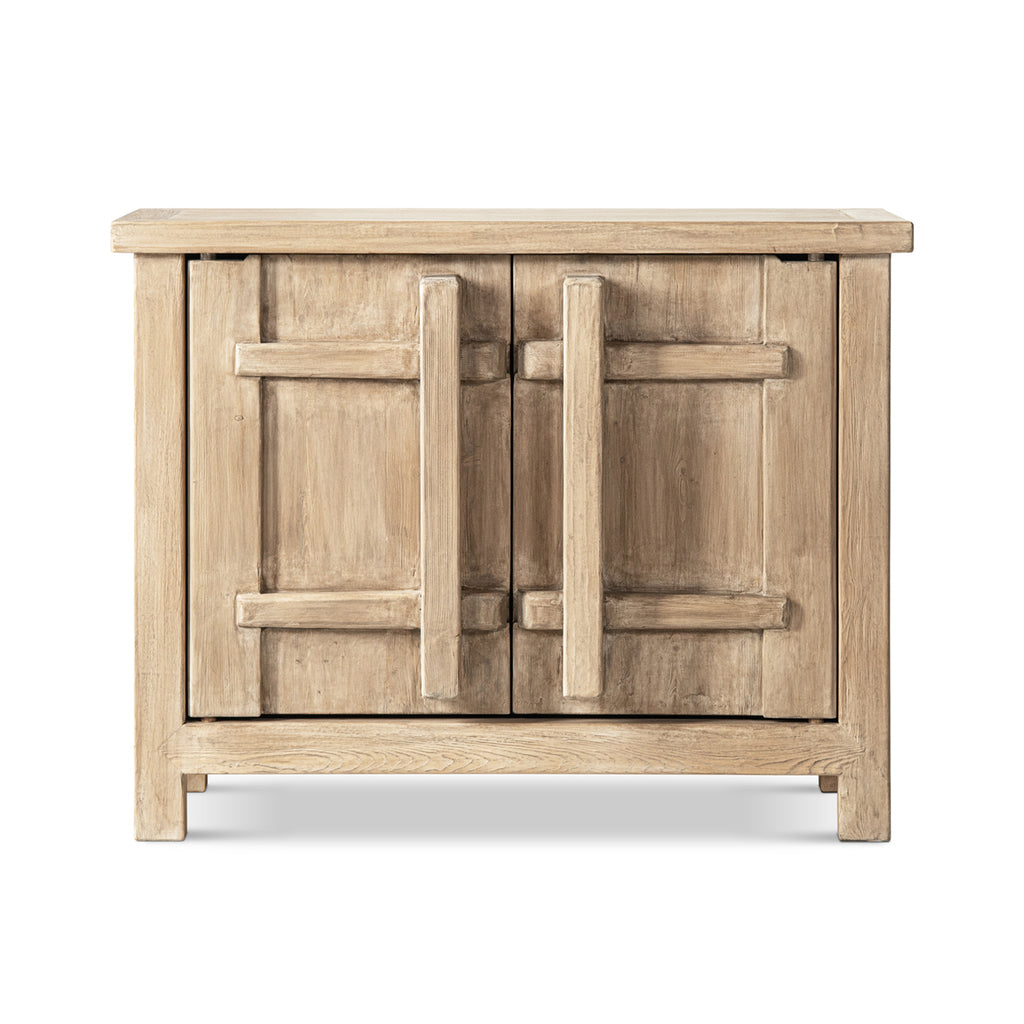 Rowan 48" Solid Reclaimed Pine 2-Door Crossbar Accent Storage Cabinet