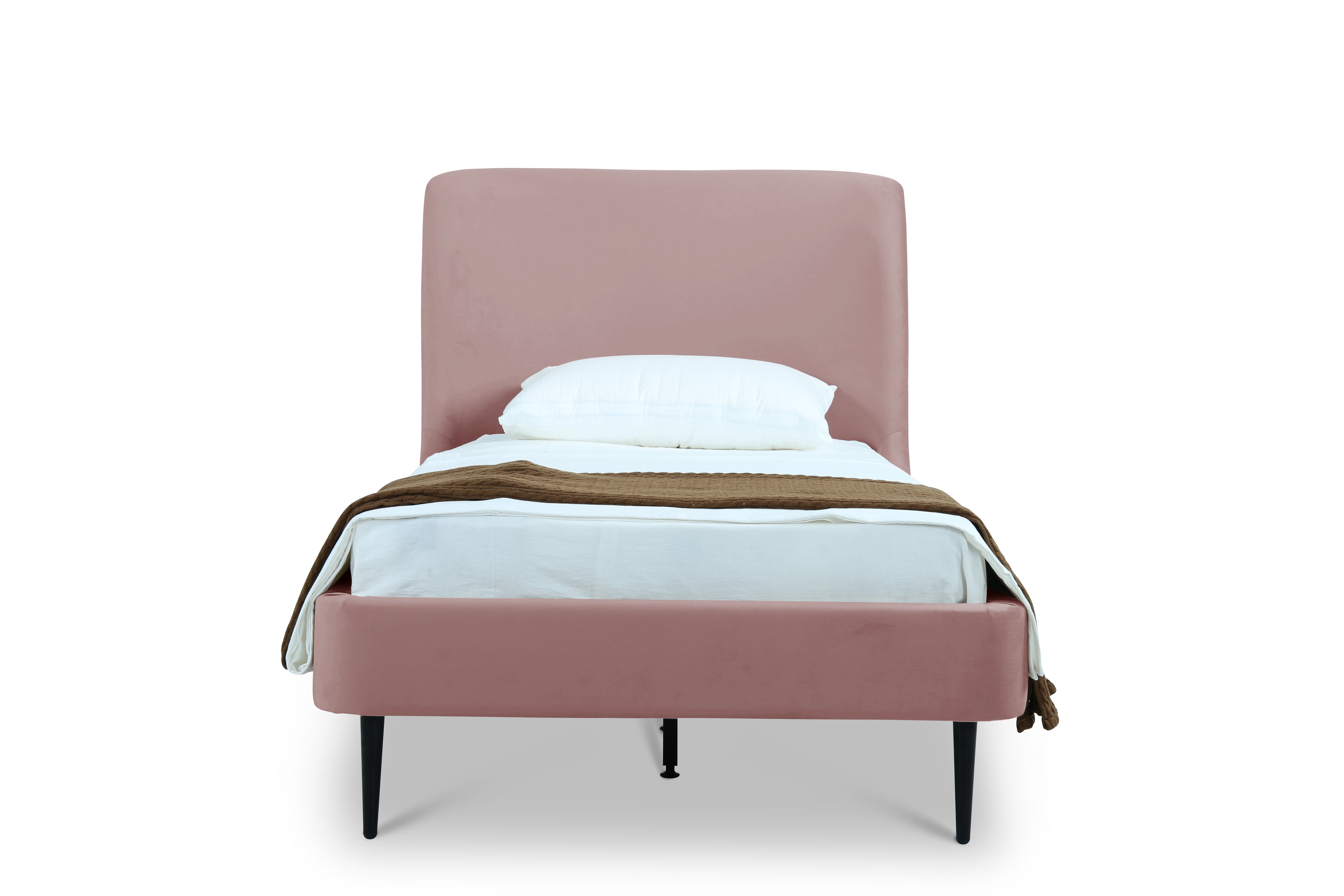 Heather Upholstered Velvet Twin Bed