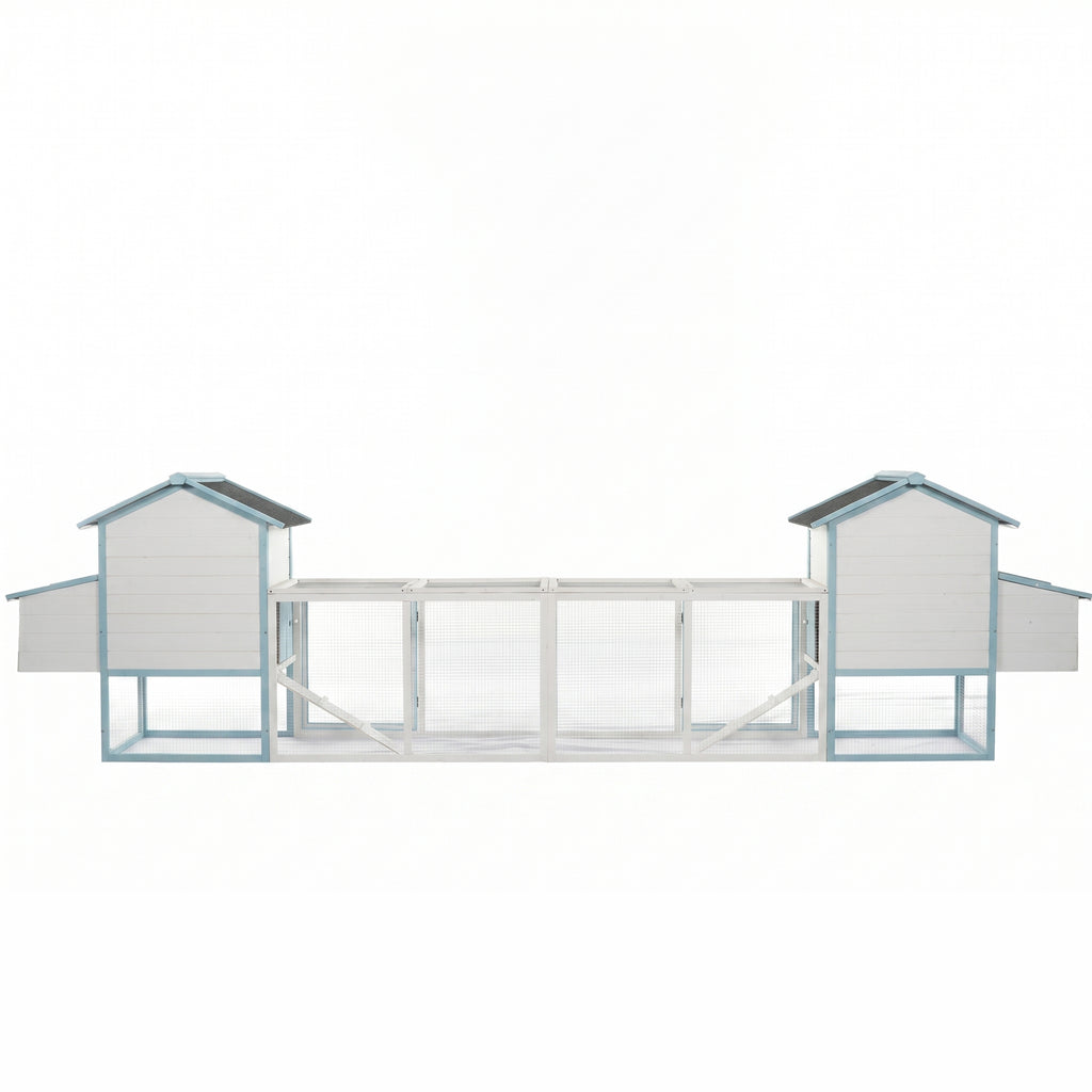 Large Wooden Chicken Coop with Double Nesting Boxes