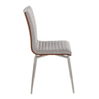 Contemporary Dining Accent Chair with Swivel in Stainless Steel