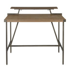 Counter Table in Antique Metal and Bamboo