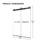 48 Inches x 76 Inches Double Sliding Shower Door in Matte