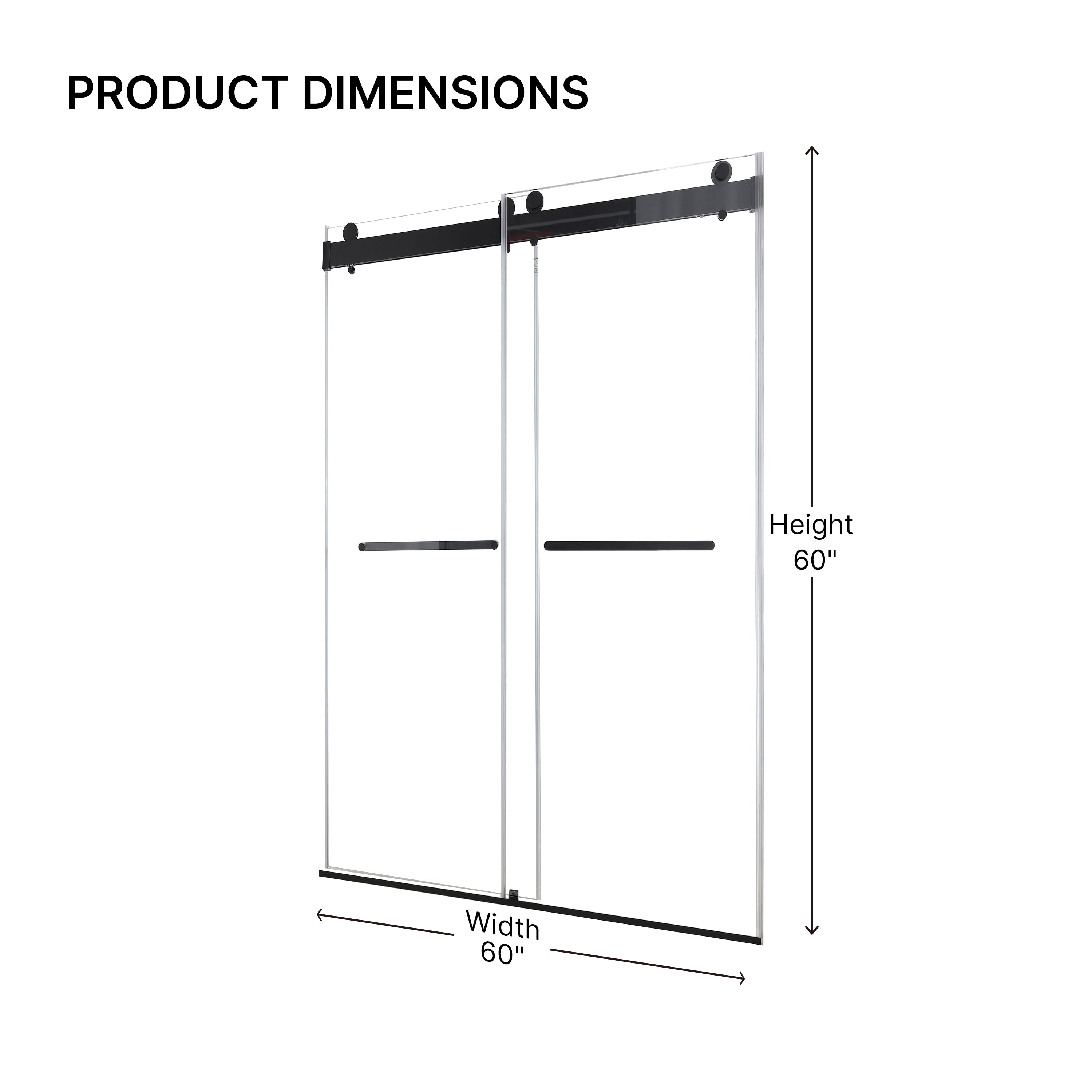48 Inches x 76 Inches Double Sliding Shower Door in Matte