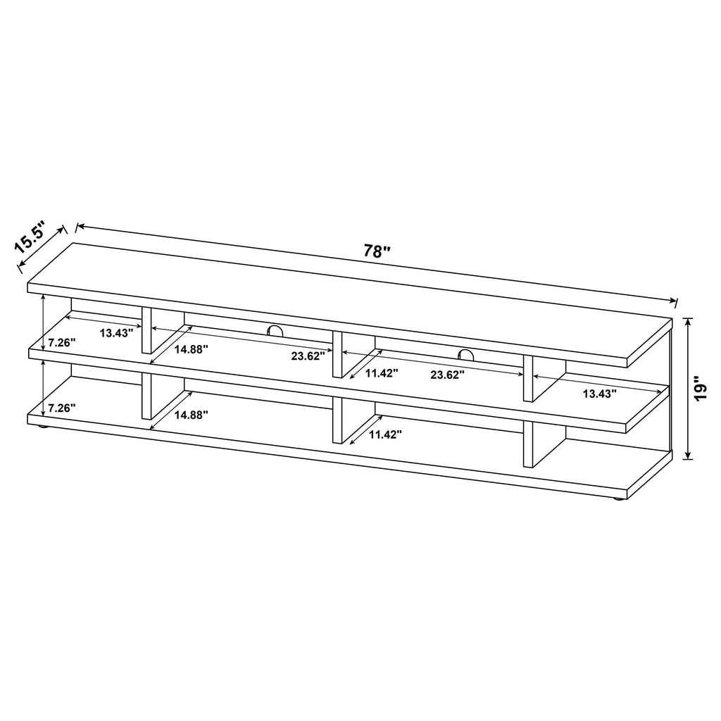 Starnes Mango 78-Inch 2-Tier TV Stand