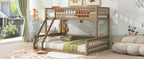 Twin XL Over Queen Bunk Bed with Ladder and Guardrails