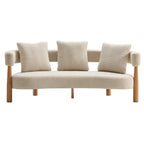 Luxe 76.5 in. Curved 3 Seater Modern Upholstered Boucle Sofa