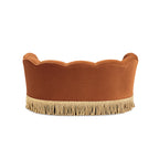Clara 34.5" Scalloped Pet Sofa Bed, Medium, Burnt