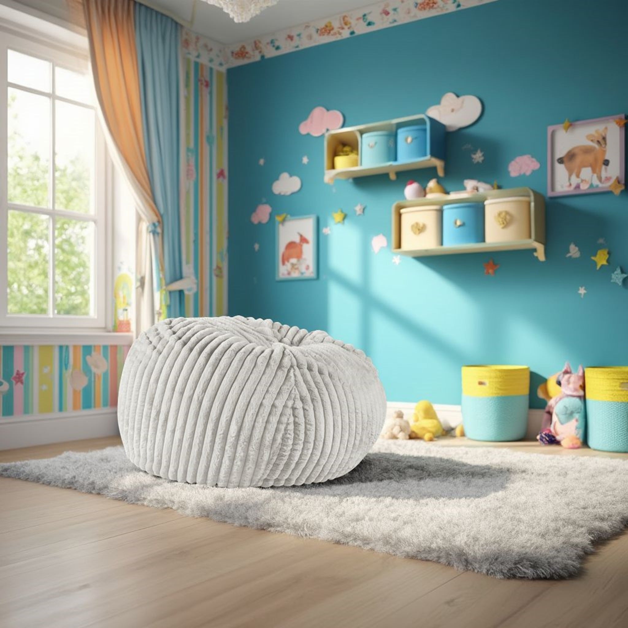 40 Inch Minky Dove Bean Bag Chair