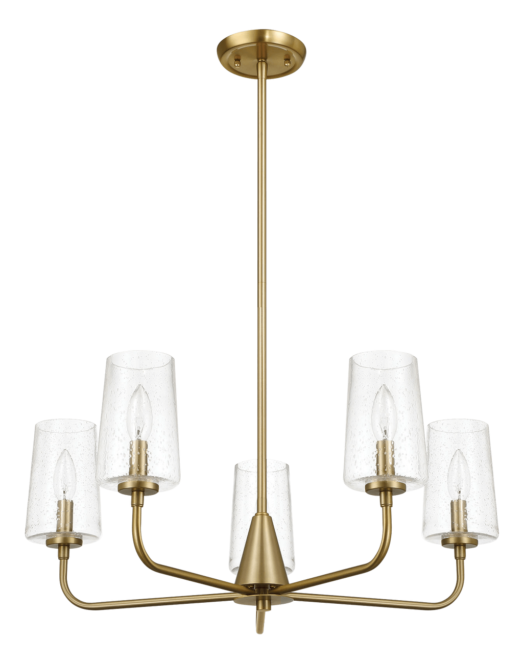Dazzle Five Lights Chandelier With Clear Seeded Glass - Satin