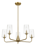 Dazzle Five Lights Chandelier With Clear Seeded Glass - Satin