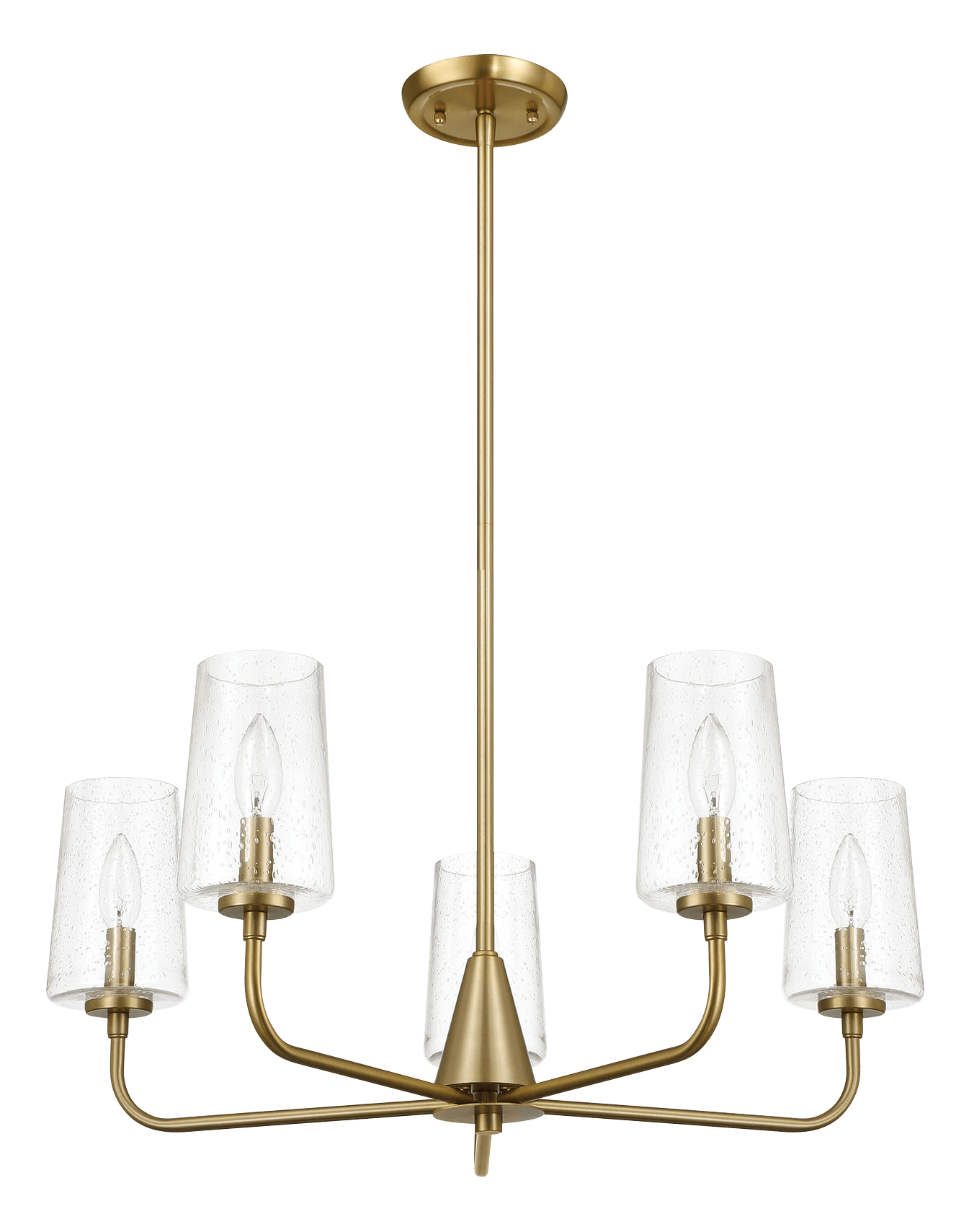 Dazzle Five Lights Chandelier With Clear Seeded Glass - Satin